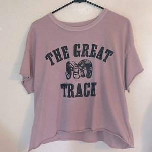 The Crop T-shirt with Graphic Ram | Mauve